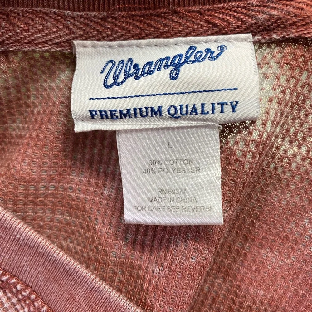 Wrangler Premium Quality Waffle Knit Long Sleeve Mens Large Faded Rustic Thermal